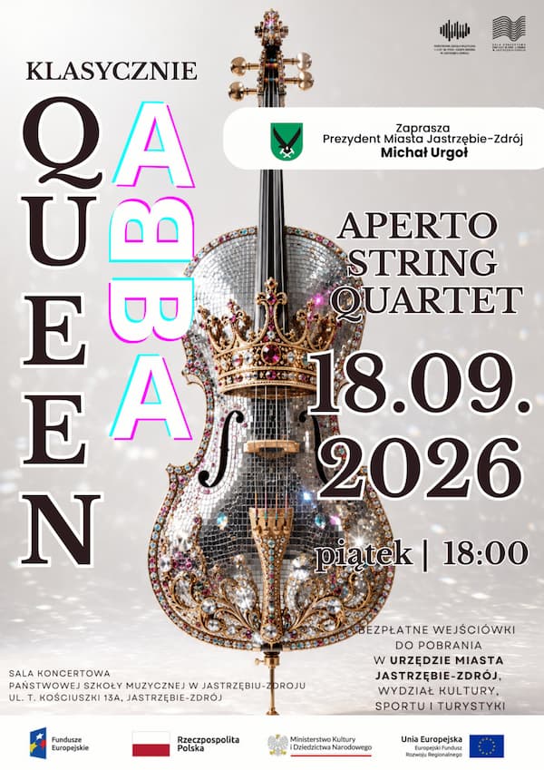 Klasycznie: Queen i ABBA | Aperto String Quartet - 18 września 2026 roku o godzinie 18:00 w Sali Koncertowej