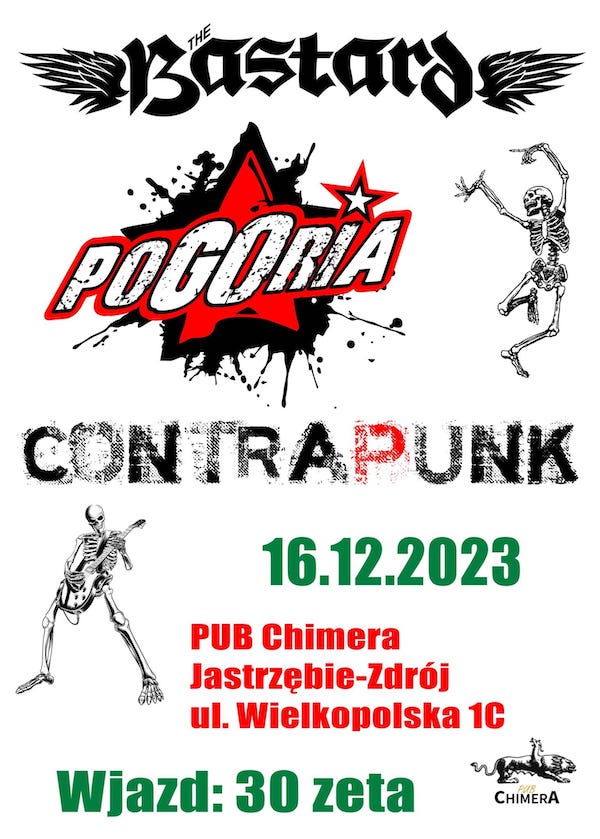 Koncert: Contrapunk / The Bastard / Pogoria