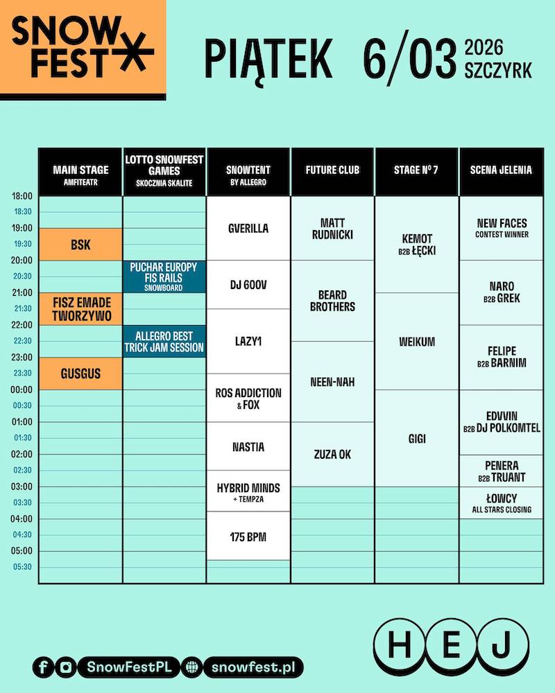 nowFest Festival 2026 Szczyrk – piątek 6.03 | line-up, bilety, info