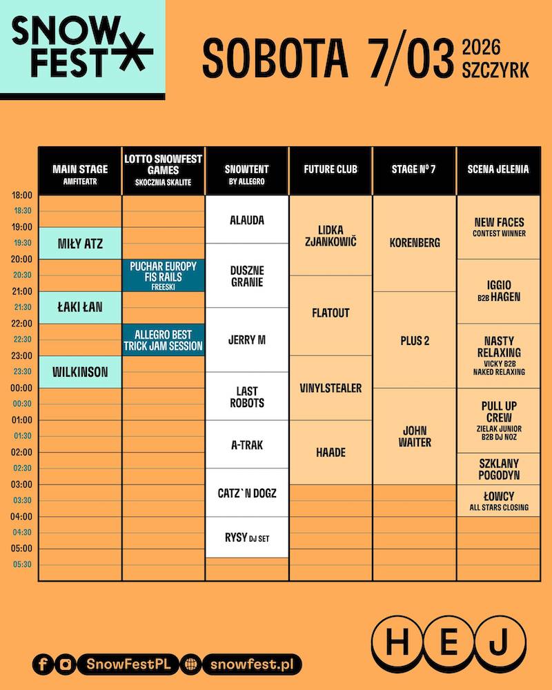 nowFest Festival 2026 Szczyrk – sobota 7.03 | line-up, bilety, info