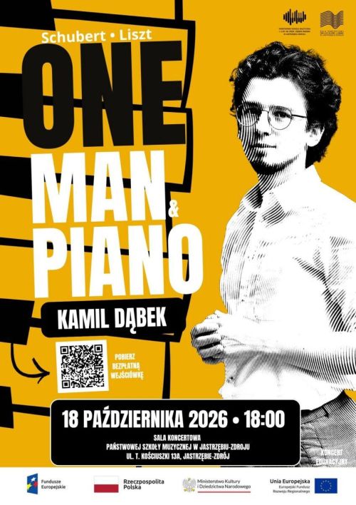 Recital fortepianowy One Man & Piano – Kamil Dąbek - 18 października 2026 roku o godzinie 18:00