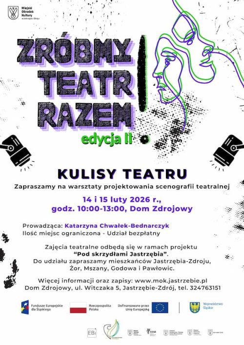 Kulisy Teatru - Warsztaty projektowania scenografii teatralnej, odbędą się od 14.02.2026 iraz 15.02.2026 w godz. 10:00 – 13:00 (2 spotkania) w Domu Zdrojowym