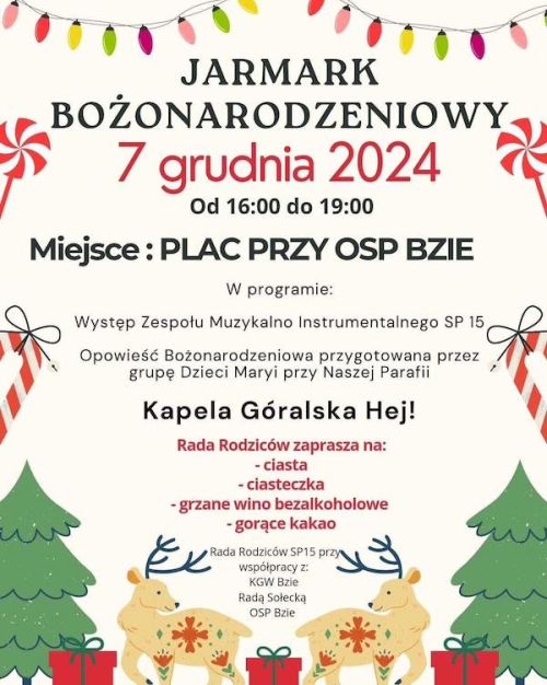 Jarmark Bożonarodzeniowy w Bziu - 7 grudnia 2024 r.
