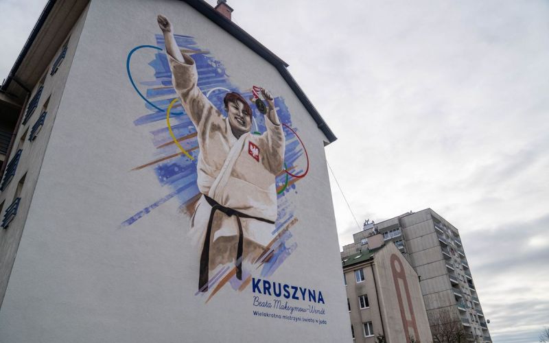 Sportowa legenda na ścianie – powstaje mural Beaty Maksymow-Wendt