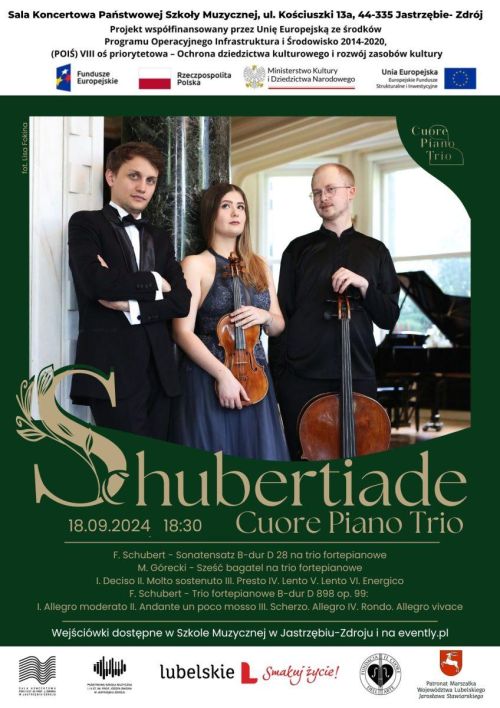 Koncert &ldquo;Schubertiade&rdquo; w wykonaniu Cuore Piano Trio