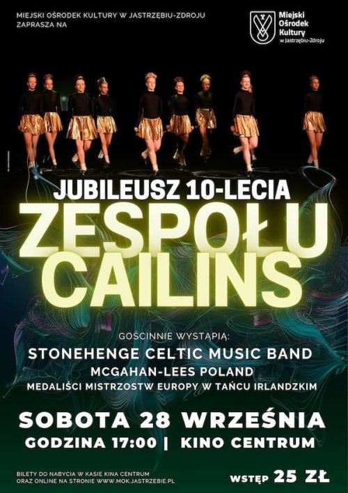 Jubileusz 10. lecia Zespołu Cailins 28 września w Kinie Centrum