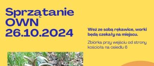 Akcja sprzątania OWN – sobota, 26 października, godz. 10:00