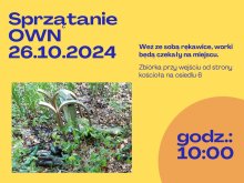 Akcja sprzątania OWN – sobota, 26 października, godz. 10:00