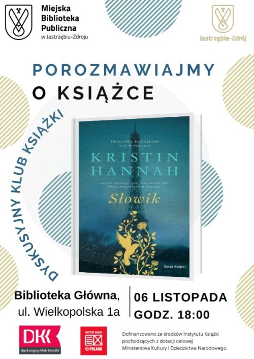 Porozmawiajmy o książce - 06.11.2024r. godz. 18:00