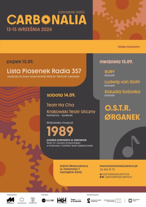 Carbonalia 2024 od 13 do 15 września przy Łaźni Moszczenica w Jastrzębiu-Zdroju