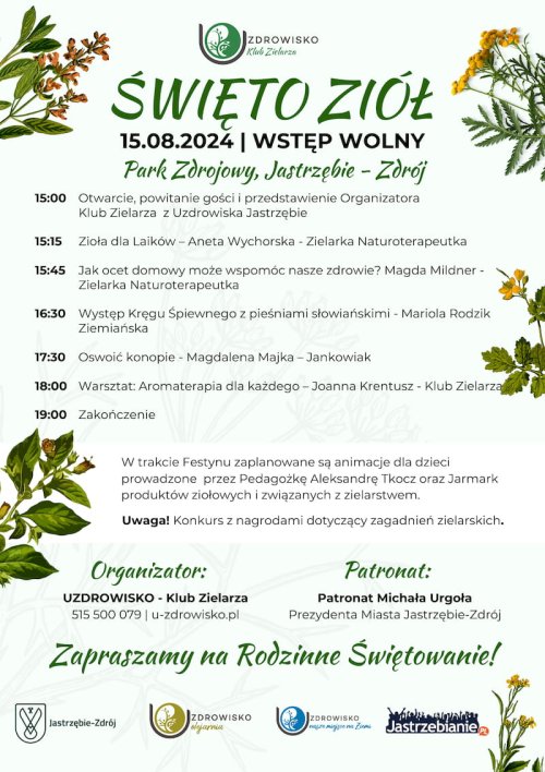 15.08.2024 - Święto Ziół - Park Zdrojowy w Jastrzębiu-Zdroju