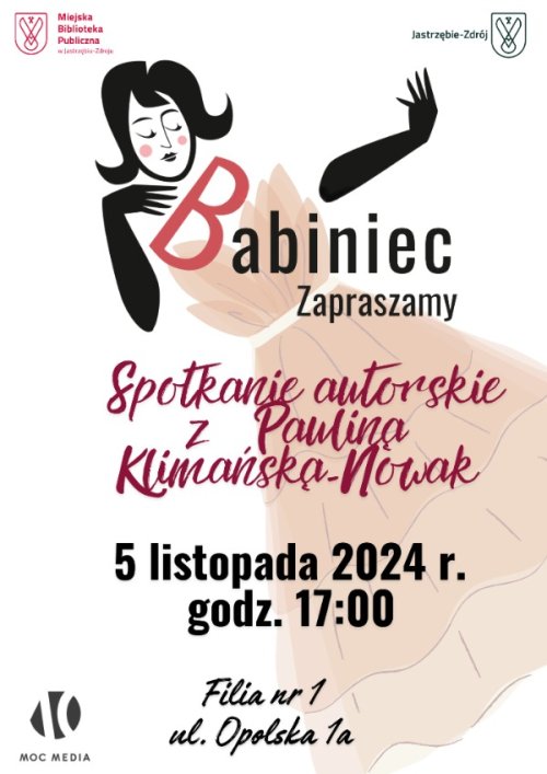 Listopadowy Babiniec w Filii nr 1 - spotkanie z Pauliną Klimańską-Nowak