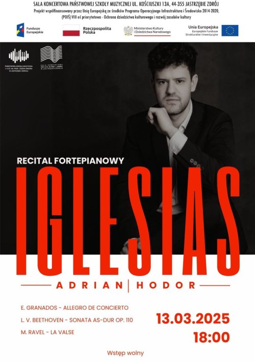 Recital fortepianowy Iglesias Adrian Hodor w Sali koncertowej PSM