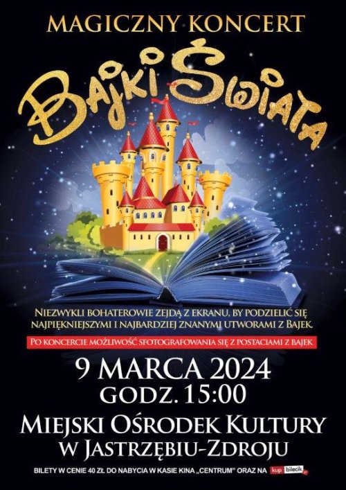 Koncert dla dzieci "Bajki Świata” w Kinie Centrum 9 marca 2024 roku