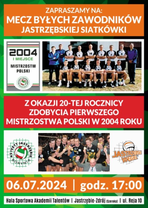 Mecz z okazji 20. rocznicy zdobycia Mistrzostwa Polski przez Jastrzębski Węgiel