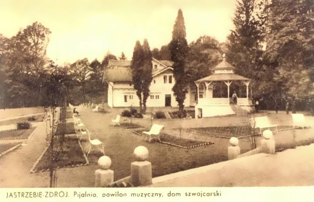 Jastrzębie-Zdrój. Pijalnia, Pawilon Muzyczny, Domek Szwajcarski. Fot. SBĆ